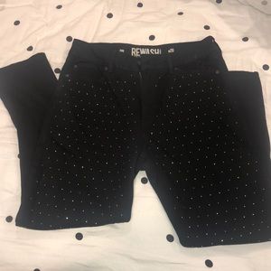 Rewash rhinestone studded black jeans